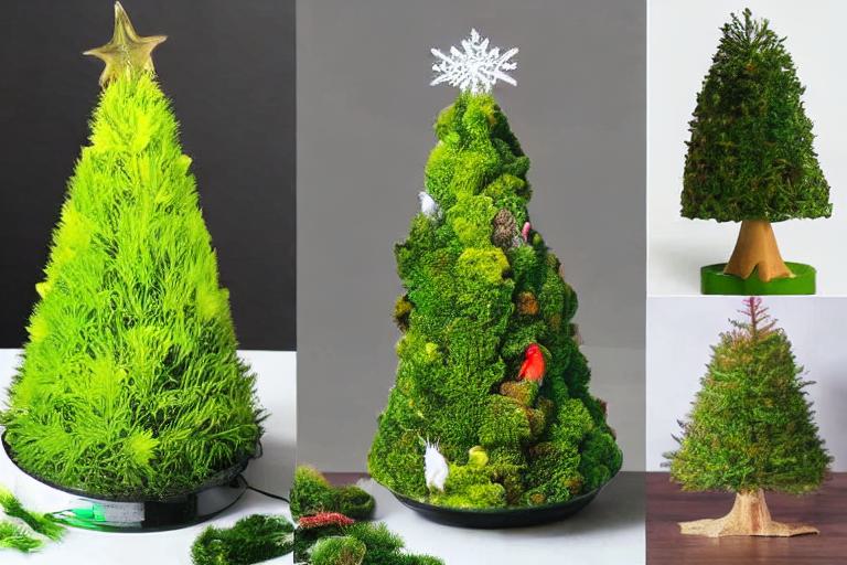 6 Moss Christmas tree set